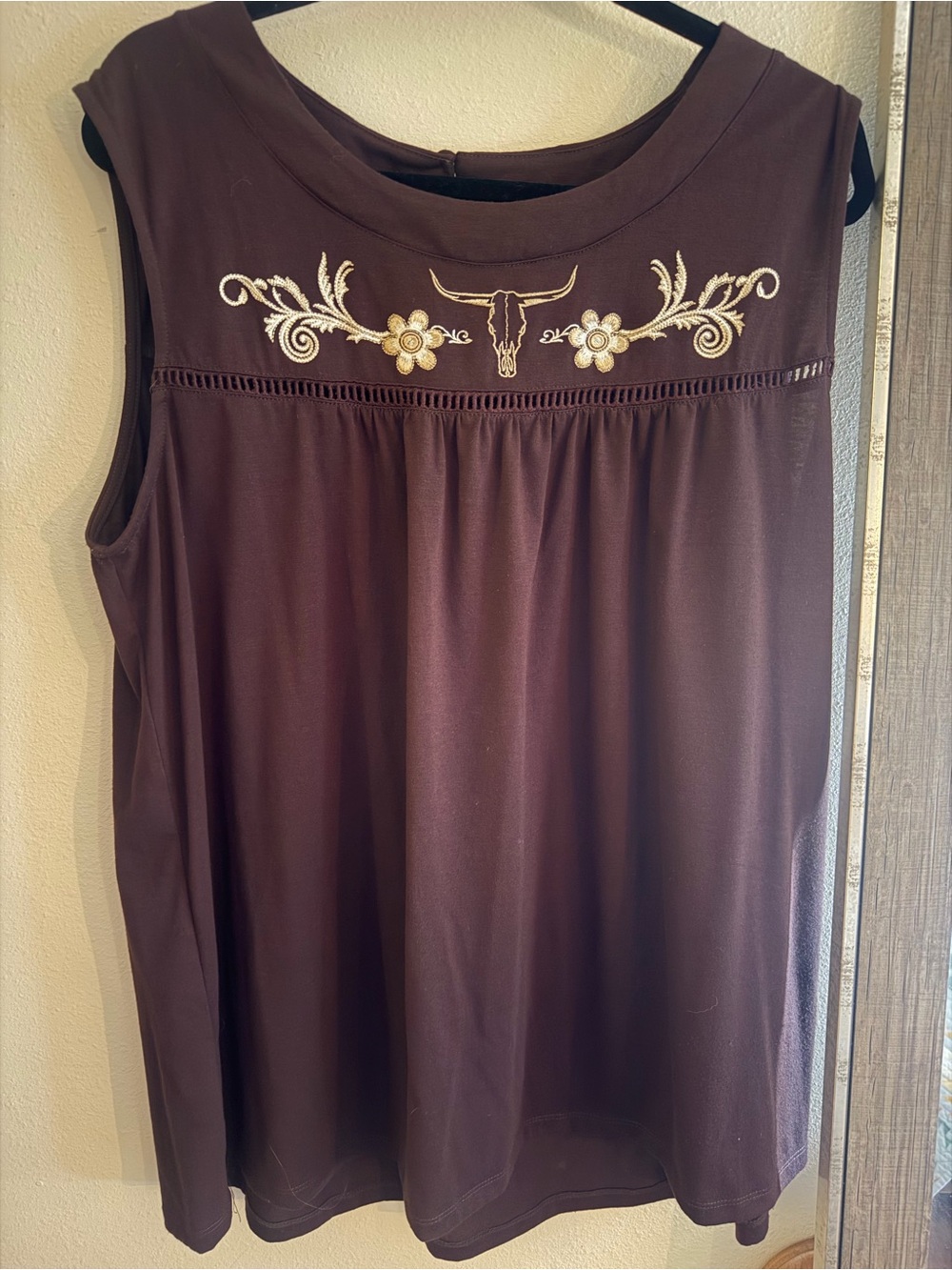 Western bull skull tank plus size XXL